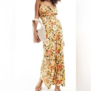 Maxi slip dress in floral print